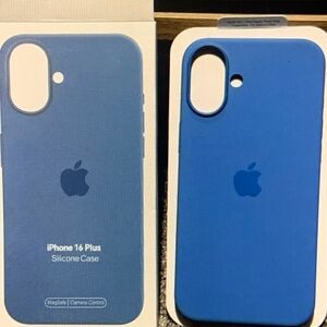 Blue Silicone Case for iPhone 16 Plus
